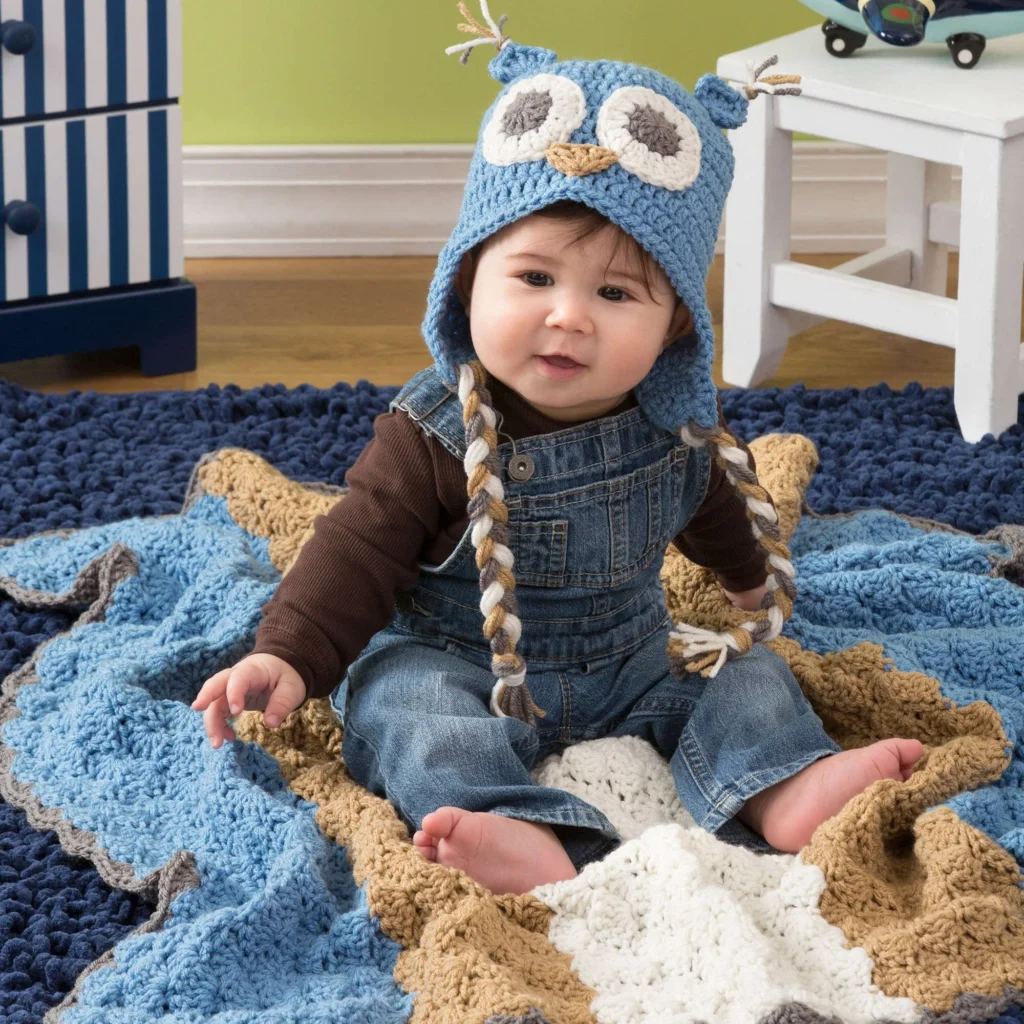 Shell stitch crochet baby blanket pattern for creating a cozy infant blanket