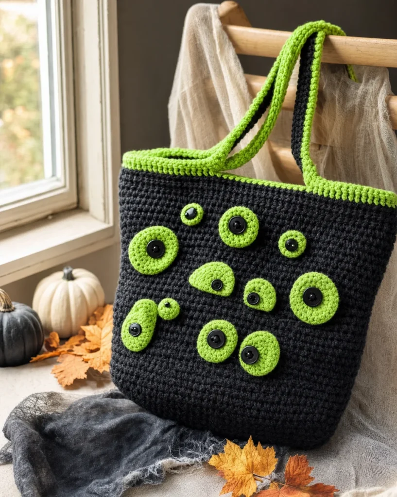 Simple crochet creepy eyes bag pattern for stylish and unique designs