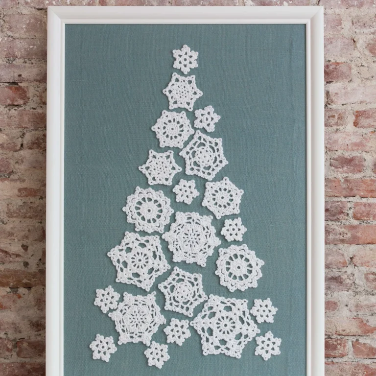 Snowflake Tree Crochet Pattern for winter decorations in crochet.