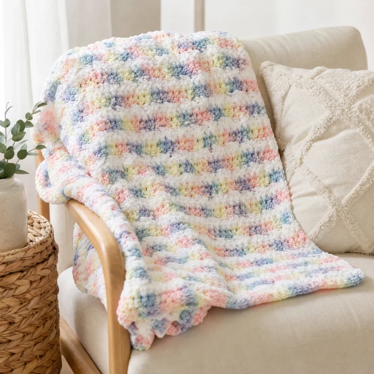 Softee Chunky Baby Blanket Crochet Pattern for a cozy nursery.