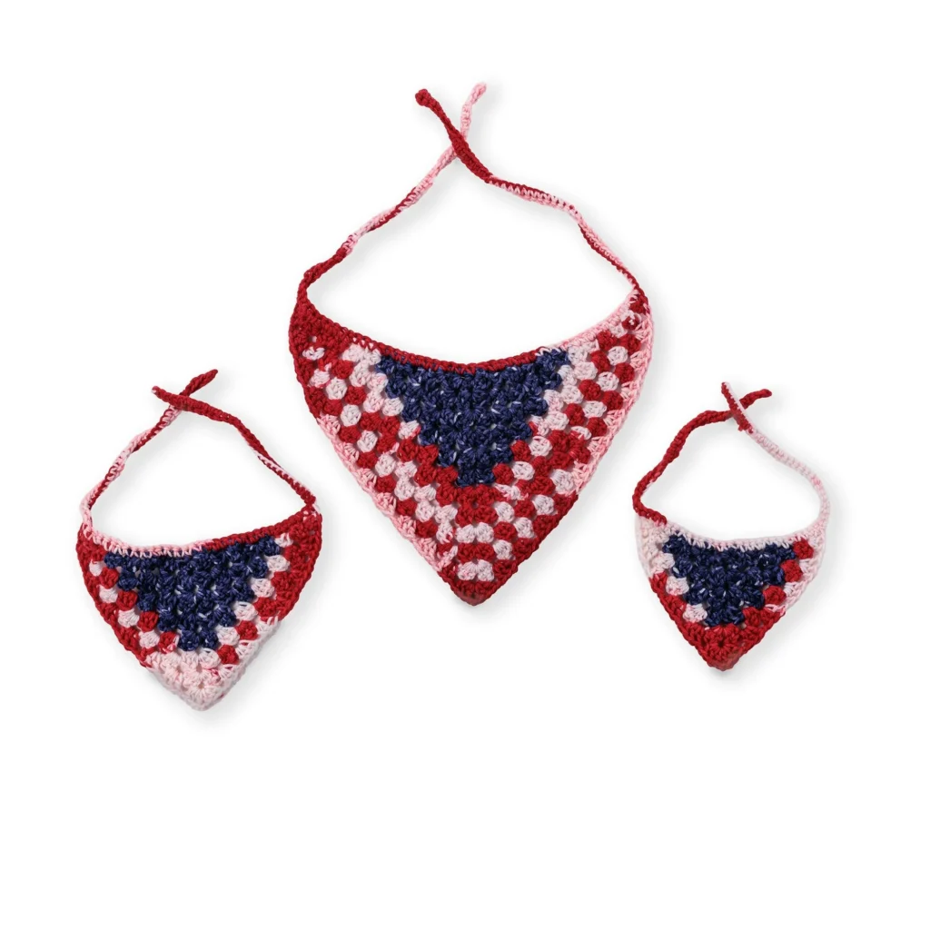Star-spangled crochet bandana pattern design for DIY enthusiasts