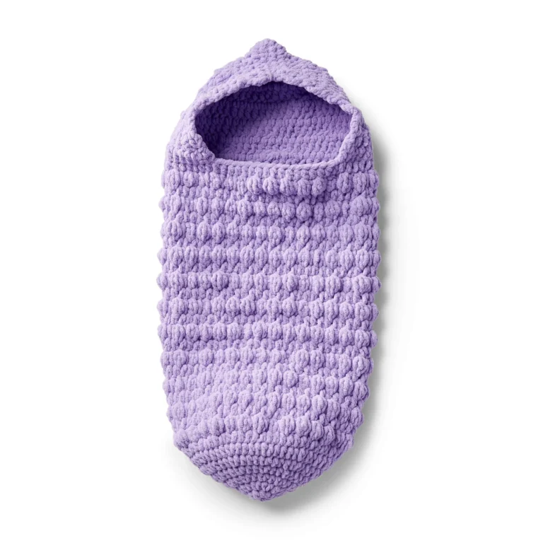 Cute crochet baby cocoon for cozy sleeping and snuggling