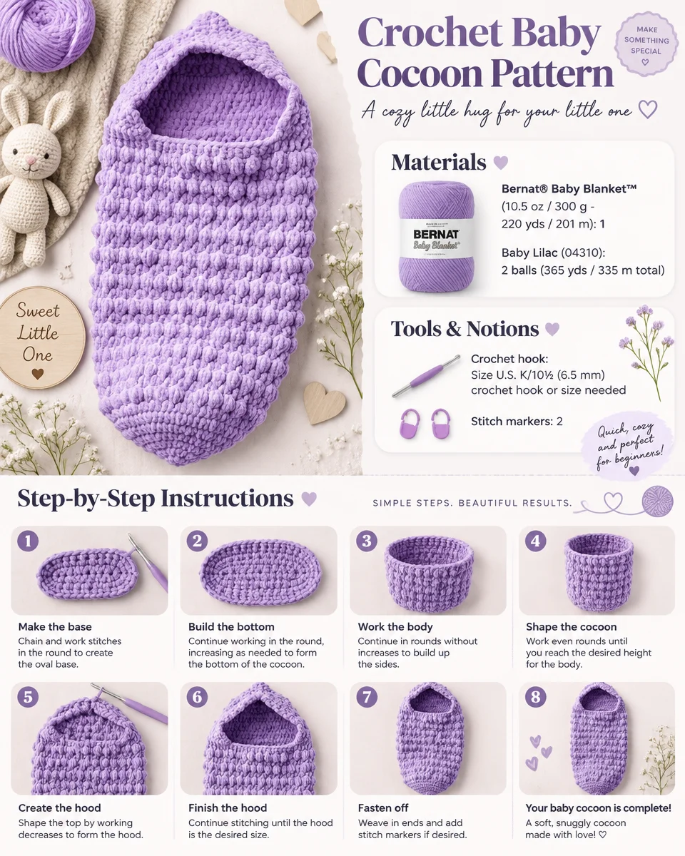 Sweet Dreams Crochet Baby Cocoon Pattern