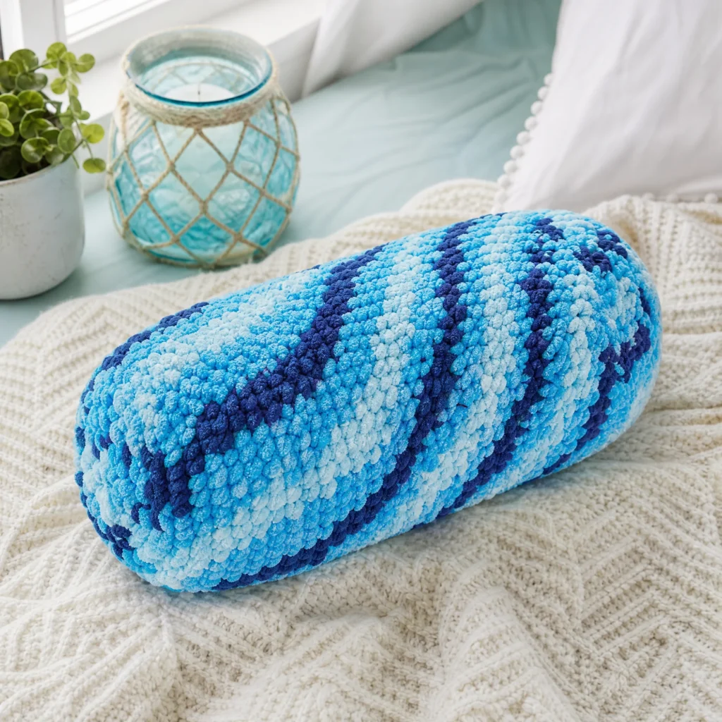 Sweet Home Bolster Pillow Crochet Pattern for a cozy handmade decor