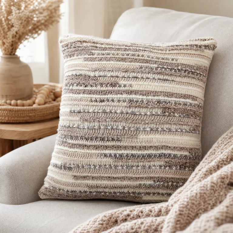 Textured crochet floor cushion pattern for cozy home decor