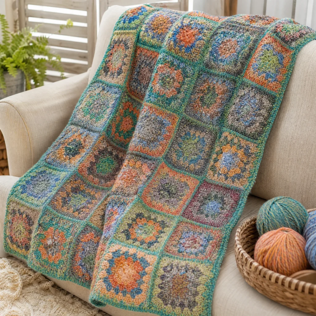 Homestead Patchwork Granny Blanket crochet pattern design