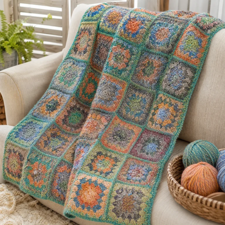 Homestead Patchwork Granny Blanket crochet pattern design