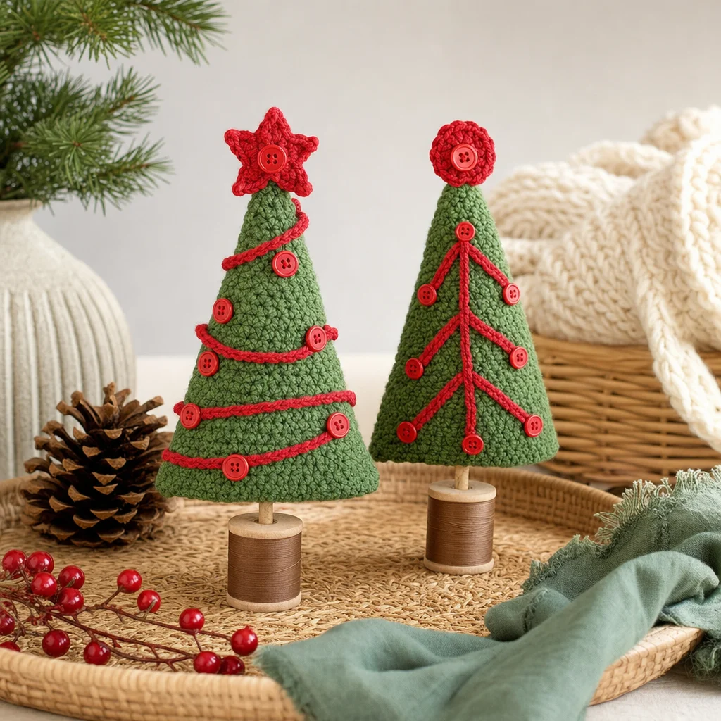 Twin Crochet Christmas Tree Pattern for festive holiday decor.