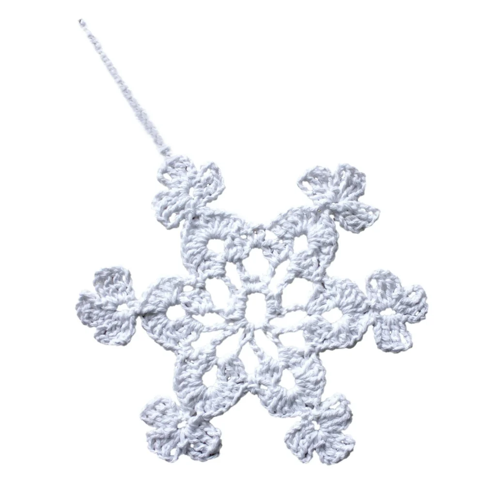 Twinkling Snowflakes crochet pattern for winter decor projects.