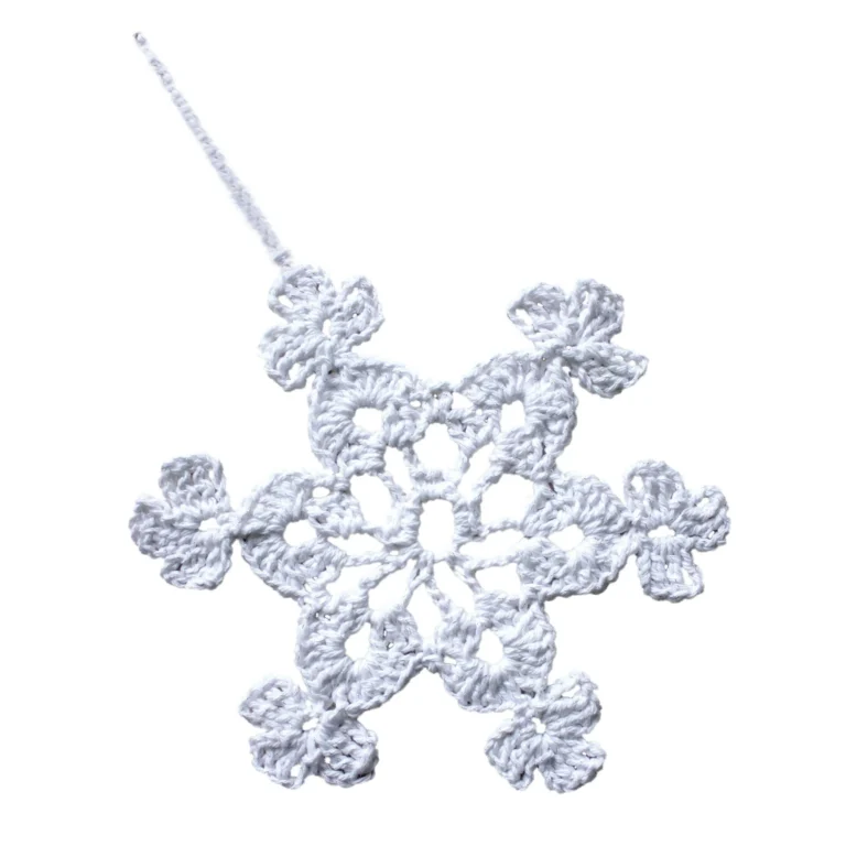 Twinkling Snowflakes crochet pattern for winter decor projects.